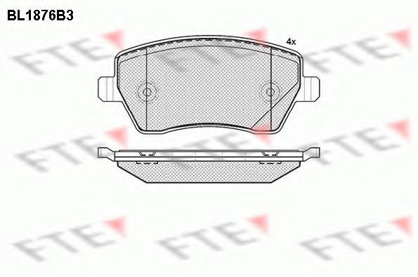 Комплект тормозных колодок, дисковый тормоз FTE BL1876B3