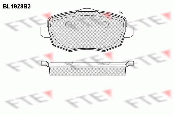 Комплект тормозных колодок, дисковый тормоз FTE BL1928B3