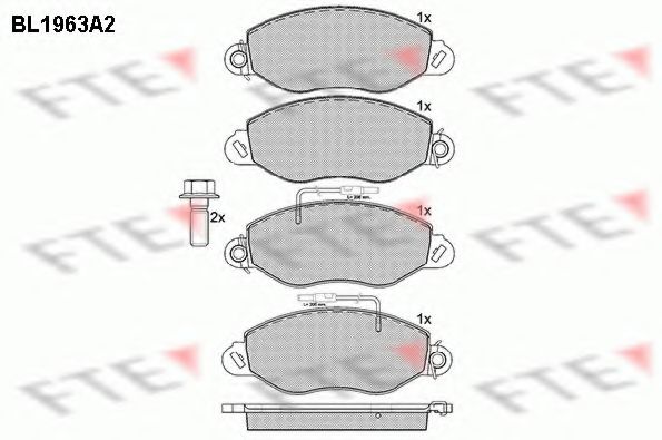 Комплект тормозных колодок, дисковый тормоз FTE BL1963A2