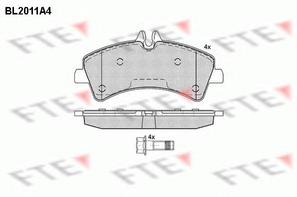 Комплект тормозных колодок, дисковый тормоз FTE BL2011A4