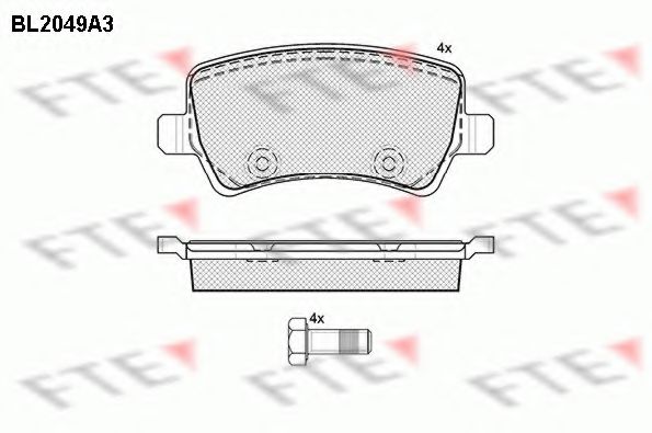 Комплект тормозных колодок, дисковый тормоз FTE BL2049A3