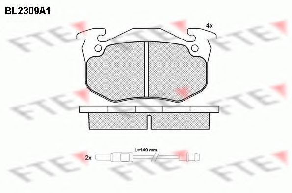 Комплект тормозных колодок, дисковый тормоз FTE BL2309A1