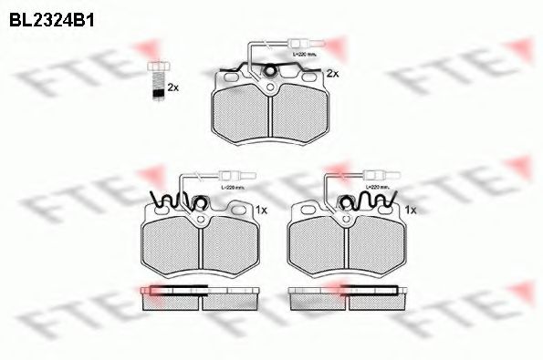 Комплект тормозных колодок, дисковый тормоз FTE BL2324B1