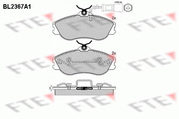 Комплект тормозных колодок, дисковый тормоз FTE BL2367A1