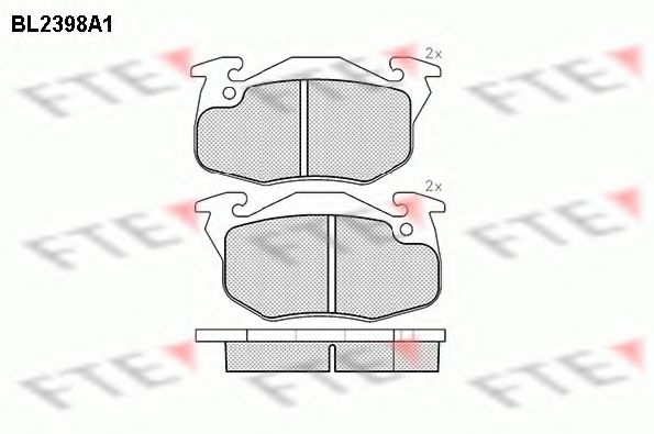 Комплект тормозных колодок, дисковый тормоз FTE BL2398A1