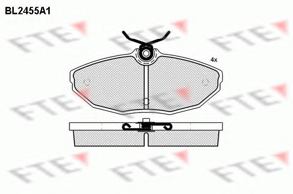 Комплект тормозных колодок, дисковый тормоз FTE BL2455A1