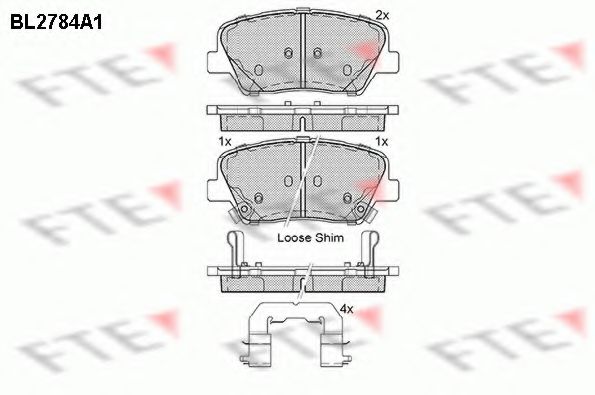 Комплект тормозных колодок, дисковый тормоз FTE BL2784A1