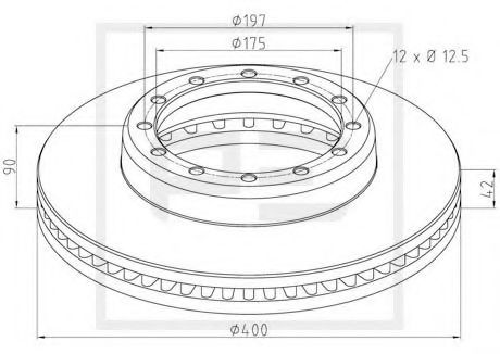 Тормозной диск PE Automotive 256.016-00A