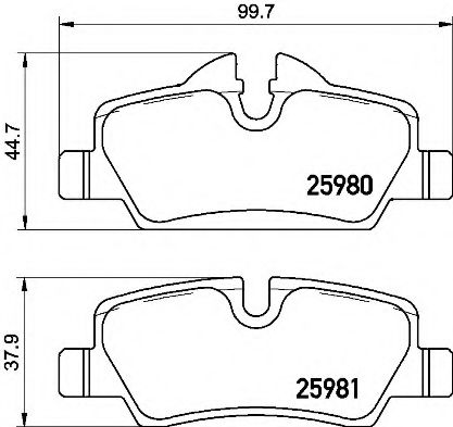 Комплект тормозных колодок, дисковый тормоз BREMBO P 06 090