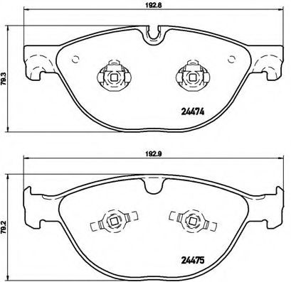 Комплект тормозных колодок, дисковый тормоз BREMBO P 36 025