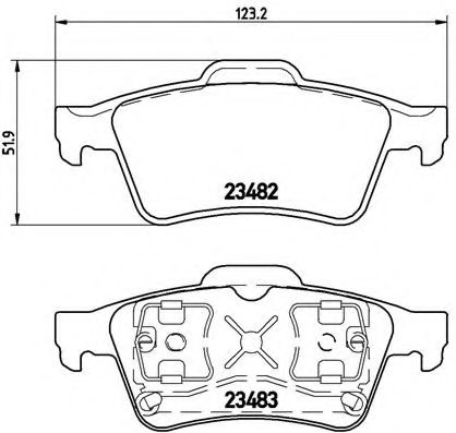 Комплект тормозных колодок, дисковый тормоз BREMBO P 59 044