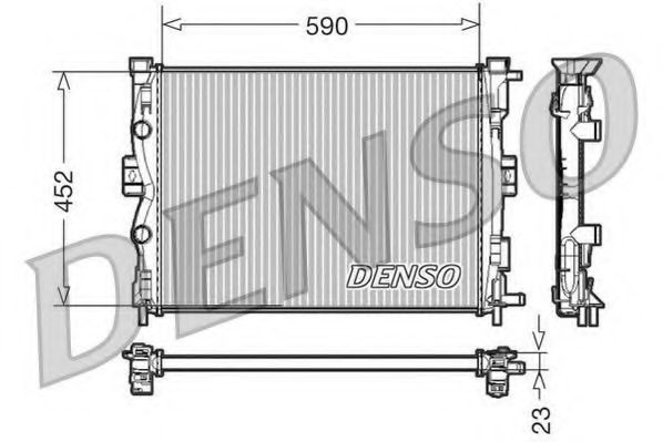 Радиатор, охлаждение двигателя DENSO DRM23055