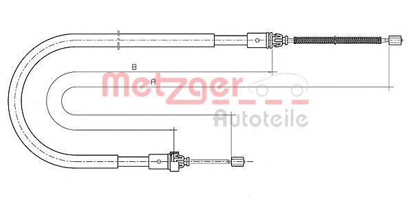 Трос, стояночная тормозная система METZGER 10.6777