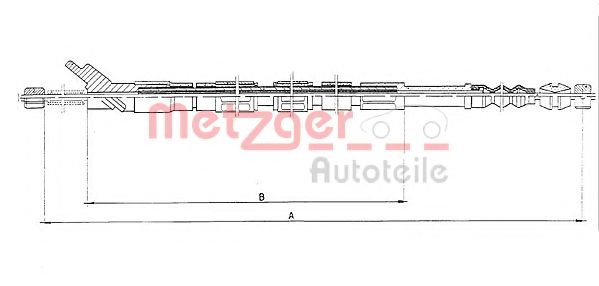 Трос, стояночная тормозная система METZGER 17.1441