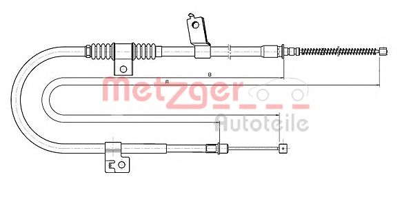 Трос, стояночная тормозная система METZGER 17.2291