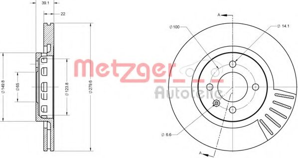 Тормозной диск METZGER 6110337