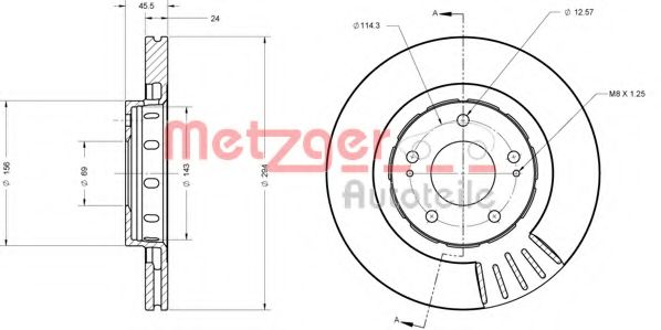 Тормозной диск METZGER 6110375