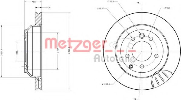 Тормозной диск METZGER 6110434