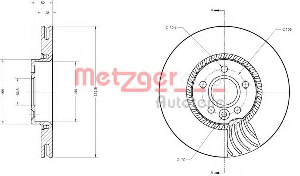 Тормозной диск METZGER 6110504