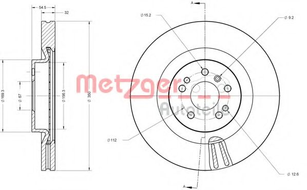 Тормозной диск METZGER 6110635
