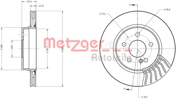 Тормозной диск METZGER 6110656