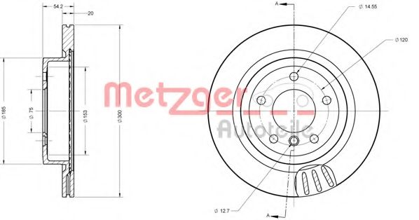 Тормозной диск METZGER 6110673