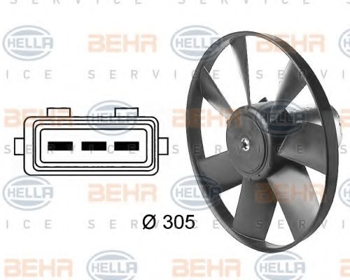 Вентилятор, охлаждение двигателя BEHR HELLA SERVICE 8EW 009 144-471