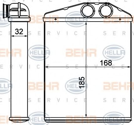 Теплообменник, отопление салона BEHR HELLA SERVICE 8FH 351 000-611