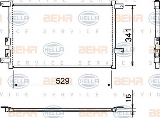 Конденсатор, кондиционер BEHR HELLA SERVICE 8FC 351 037-451