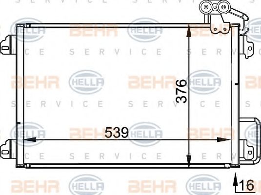 Конденсатор, кондиционер BEHR HELLA SERVICE 8FC 351 300-511