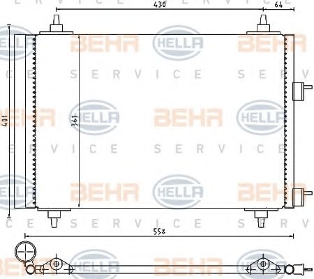 Конденсатор, кондиционер BEHR HELLA SERVICE 8FC 351 300-671