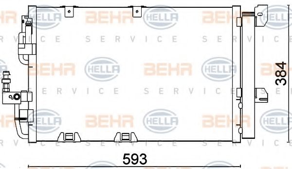 Конденсатор, кондиционер BEHR HELLA SERVICE 8FC 351 301-224