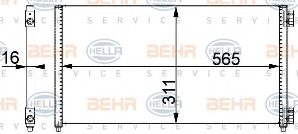 Конденсатор, кондиционер BEHR HELLA SERVICE 8FC 351 301-721