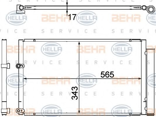 Конденсатор, кондиционер BEHR HELLA SERVICE 8FC 351 304-781