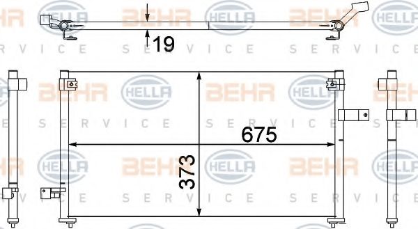 Конденсатор, кондиционер BEHR HELLA SERVICE 8FC 351 307-381