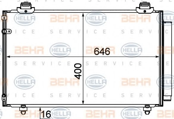 Конденсатор, кондиционер BEHR HELLA SERVICE 8FC 351 310-131