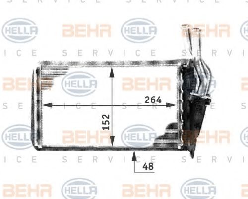 Теплообменник, отопление салона BEHR HELLA SERVICE 8FH 351 311-561