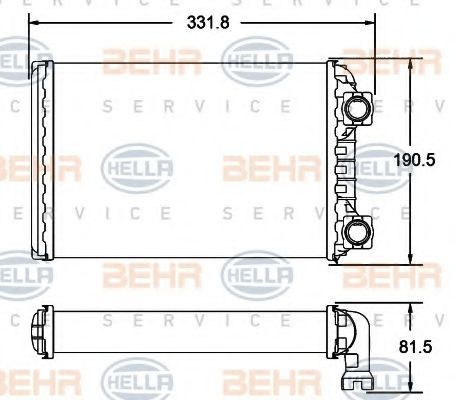 Теплообменник, отопление салона BEHR HELLA SERVICE K0762