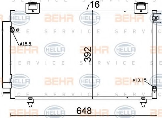 Конденсатор, кондиционер BEHR HELLA SERVICE 8FC 351 318-731