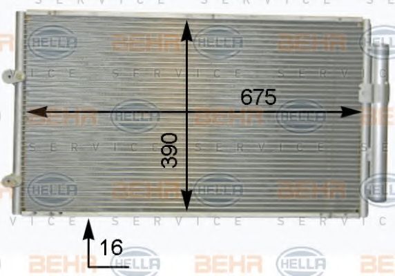 Конденсатор, кондиционер BEHR HELLA SERVICE 8FC 351 319-341