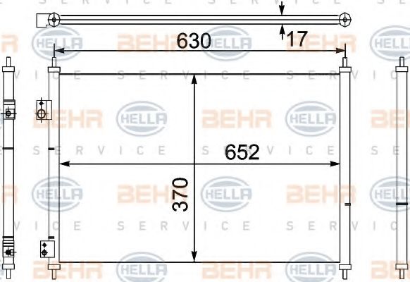 Конденсатор, кондиционер BEHR HELLA SERVICE 8FC 351 330-401