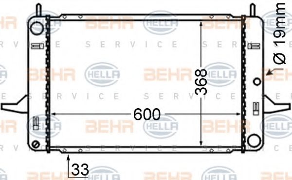 Радиатор, охлаждение двигателя BEHR HELLA SERVICE 8MK 376 714-121