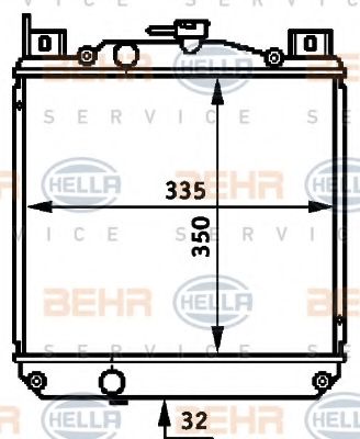 Радиатор, охлаждение двигателя BEHR HELLA SERVICE 8MK 376 720-731