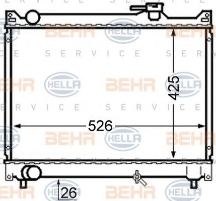 Радиатор, охлаждение двигателя BEHR HELLA SERVICE 8MK 376 724-661