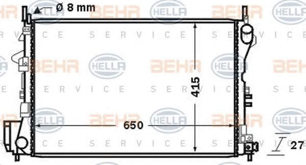 Радиатор, охлаждение двигателя BEHR HELLA SERVICE 8MK 376 726-771