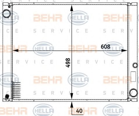 Радиатор, охлаждение двигателя BEHR HELLA SERVICE 8MK 376 729-511