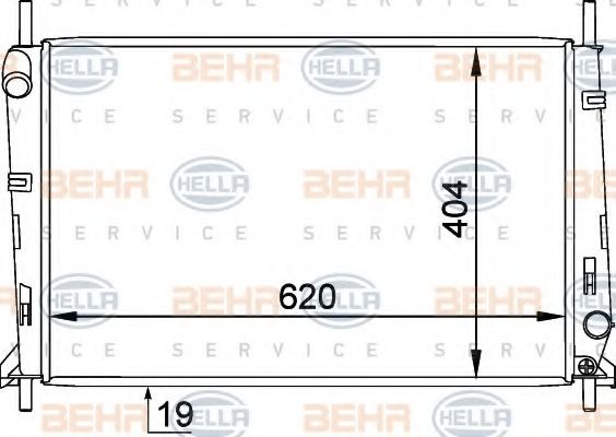 Радиатор, охлаждение двигателя BEHR HELLA SERVICE 8MK 376 754-791