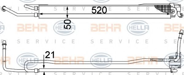 Масляный радиатор, рулевое управление BEHR HELLA SERVICE 8MO 376 755-481