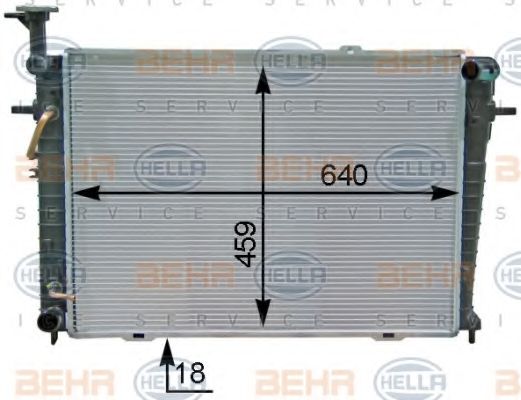 Радиатор, охлаждение двигателя BEHR HELLA SERVICE 8MK 376 763-691