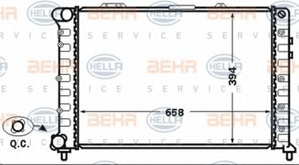 Радиатор, охлаждение двигателя BEHR HELLA SERVICE 8MK 376 766-061